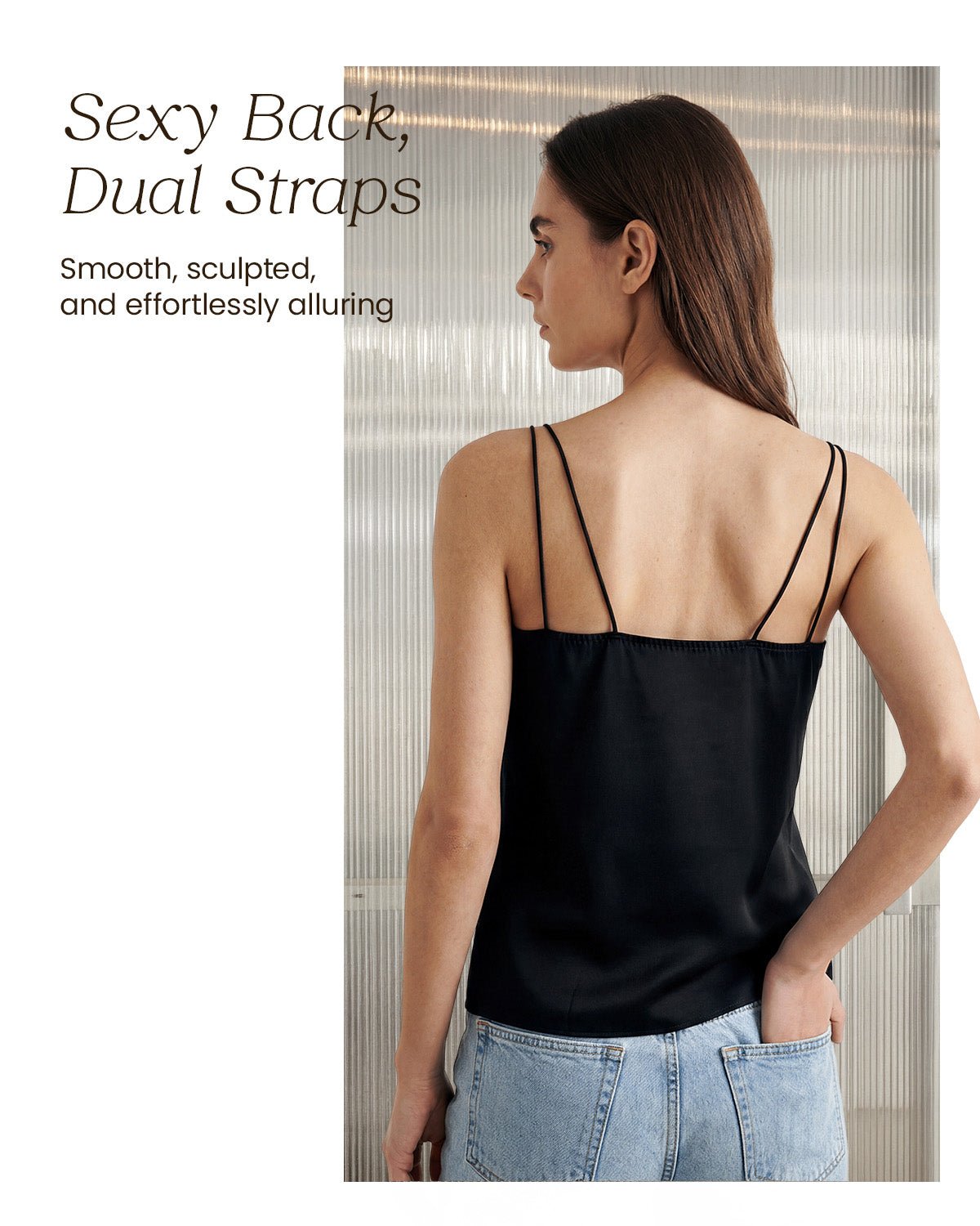 FEELITS TK17 22 Momme Silk Built-In Bra V-Neck Camisole - FEELITS