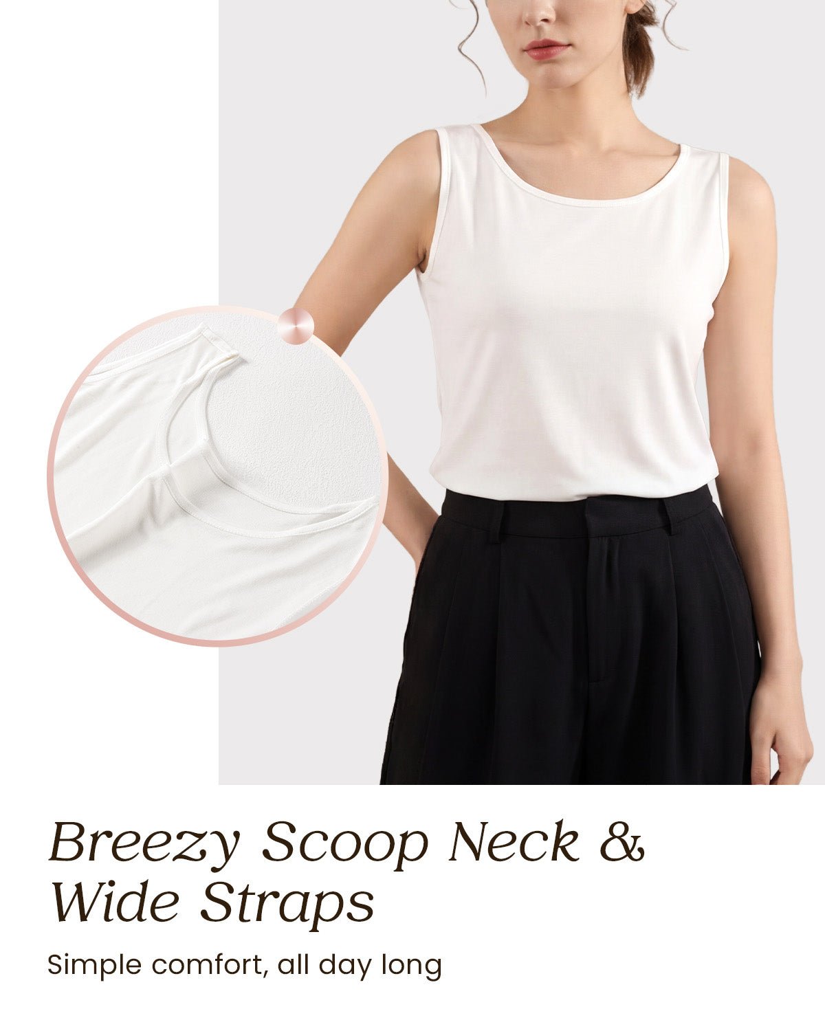 FEELITS TK18 Knitted Mulberry Silk Scoop Neck Tank Top - FEELITS