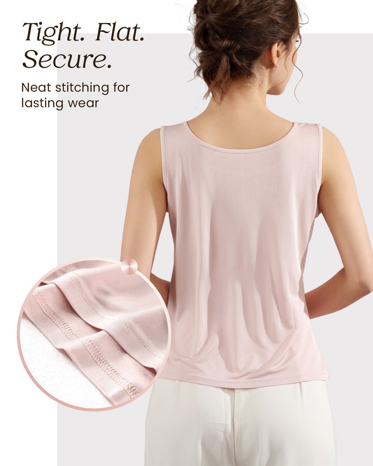 FEELITS TK18 Knitted Mulberry Silk Scoop Neck Tank Top - FEELITS