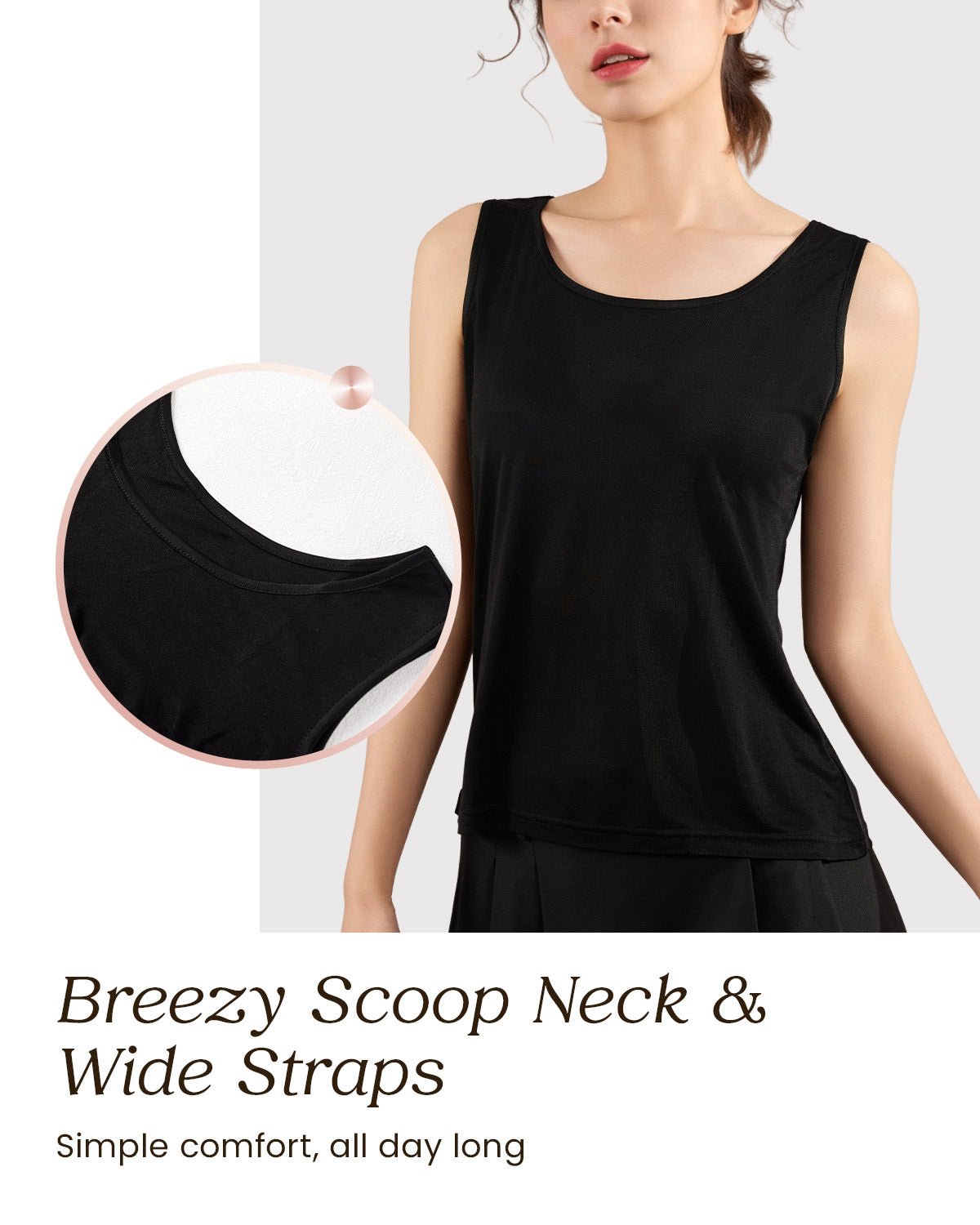 FEELITS TK18 Knitted Mulberry Silk Scoop Neck Tank Top - FEELITS