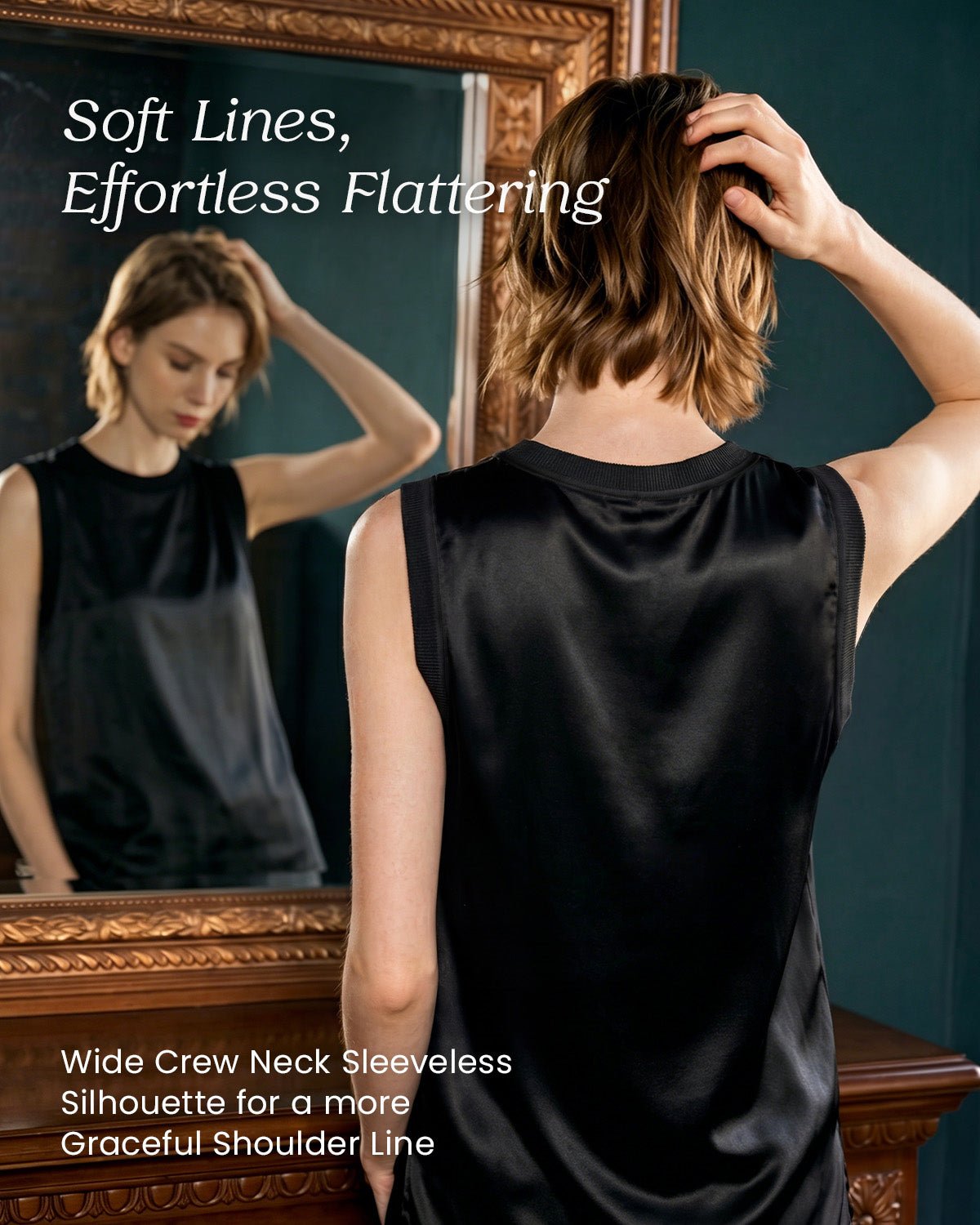 FEELITS TK22 22 Momme Silk Crew Neck Tank Top - FEELITS