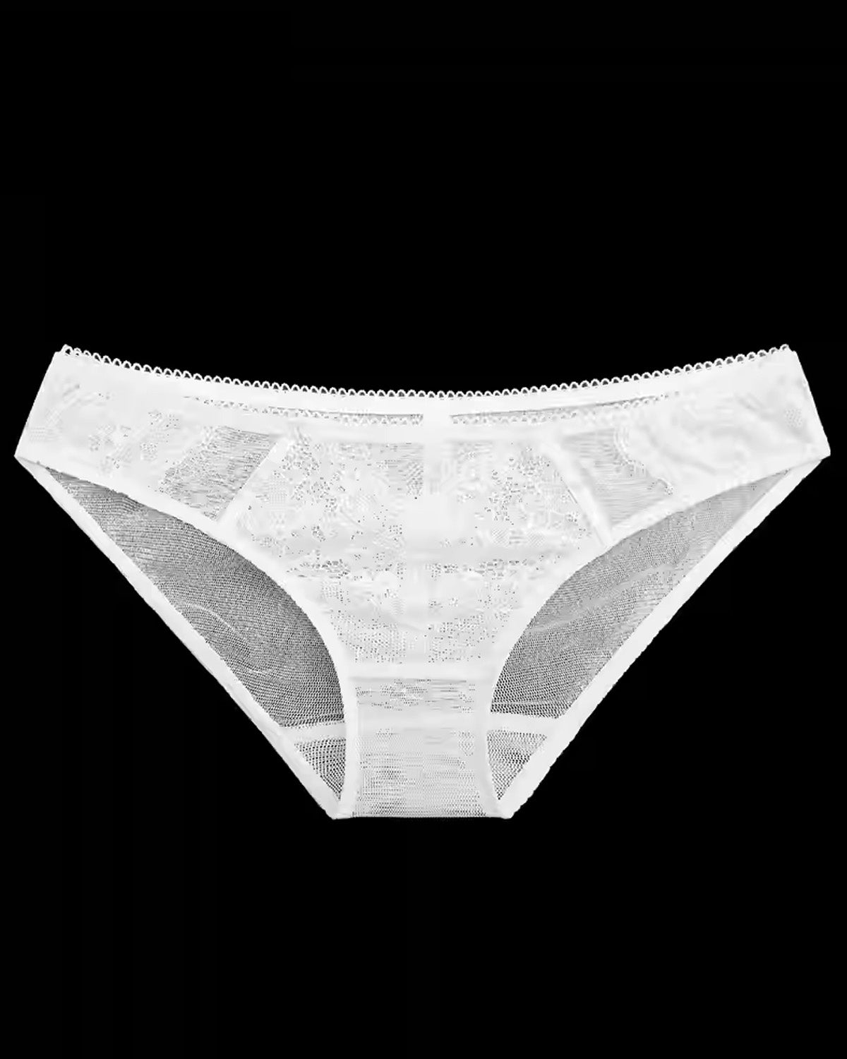 FEELITS Women’s 100% Mulberry Silk Brief Panties – Low - Rise Sheer Mesh Triangle Underwear with French Lace, Seamless Sexy Silk Lingerie - FEELITS