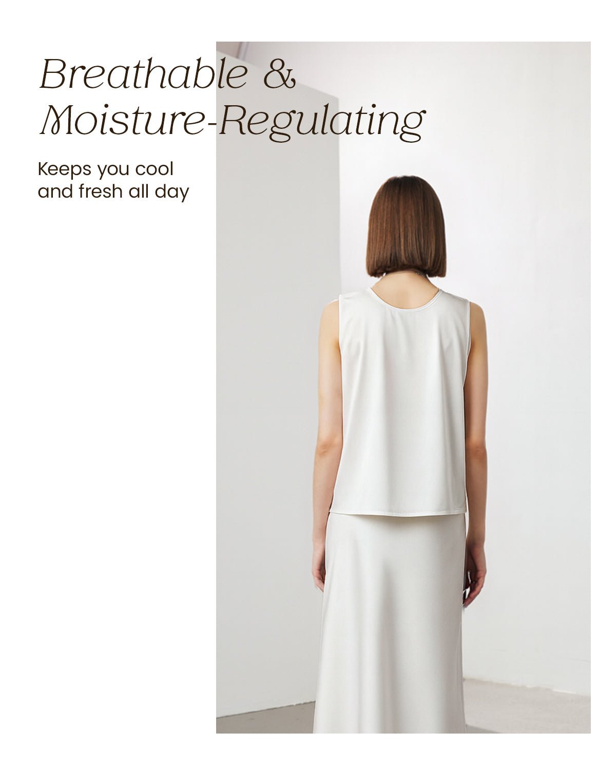 FEELITS Womens 100% Mulberry Silk Tank Top - 19 Momme Silk, Loose Fit Casual Flowy Sleeveless Summer Tops Clothes Outfits - FEELITS