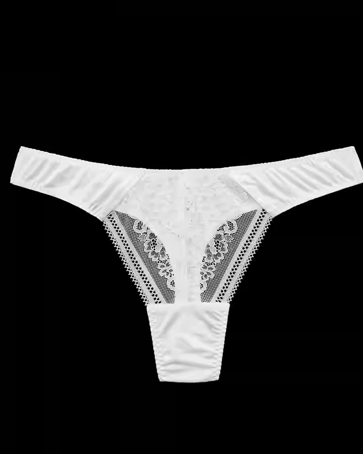 FEELITS Women’s 100% Mulberry Silk Thong – Low - Rise Seamless T - Back Panties with Sheer Lace, Sexy Yoga Underwear - FEELITS