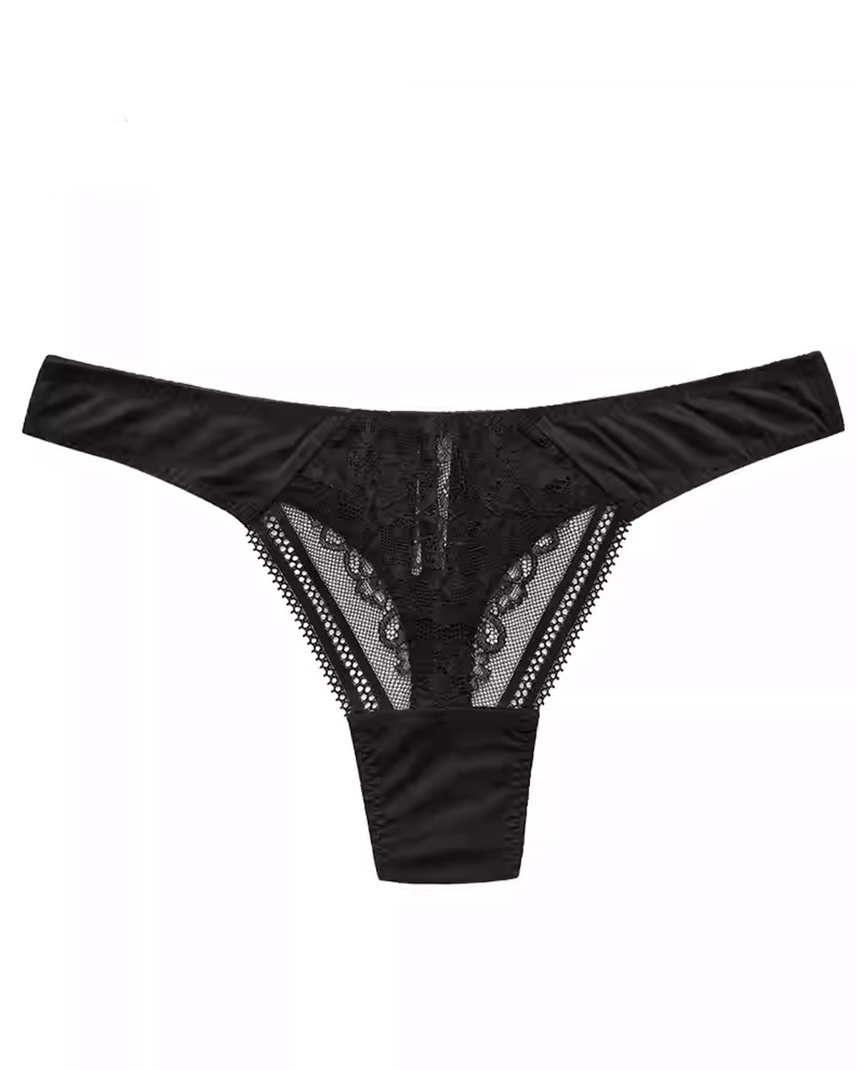 FEELITS Women’s 100% Mulberry Silk Thong – Low - Rise Seamless T - Back Panties with Sheer Lace, Sexy Yoga Underwear - FEELITS