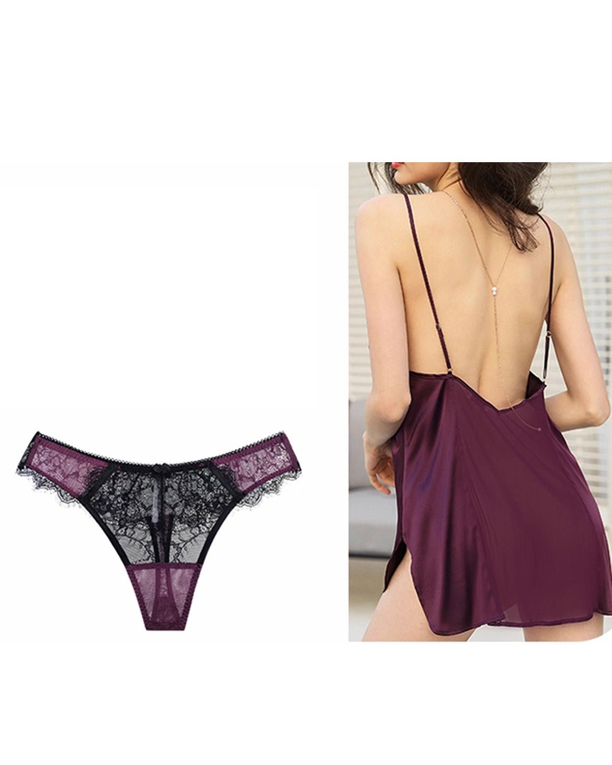 FEELITS Women’s 100% Mulberry Silk Thong Panties – Sheer Mesh & Lace, Low - Rise Seamless Sexy Underwear - FEELITS