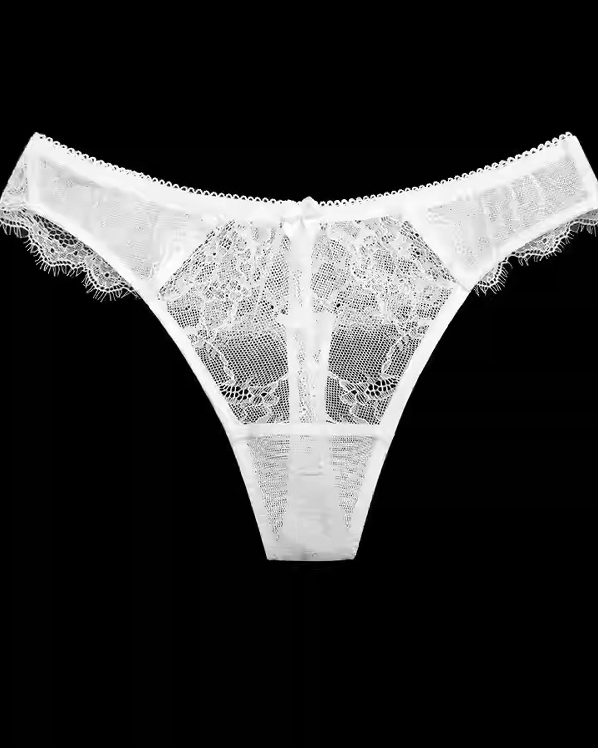 FEELITS Women’s 100% Mulberry Silk Thong Panties – Sheer Mesh & Lace, Low - Rise Seamless Sexy Underwear - FEELITS