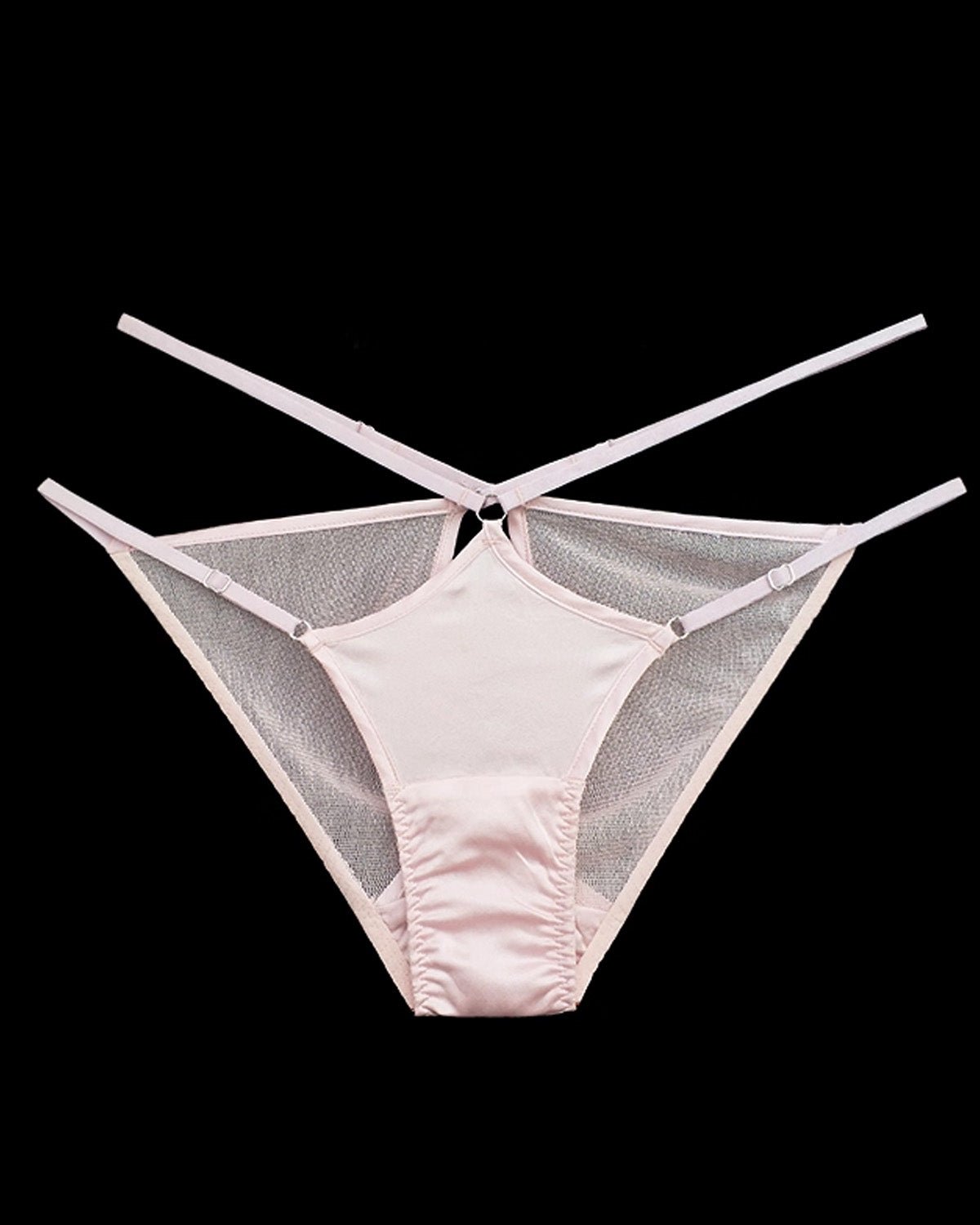 FEELITS Women’s Mulberry Silk Bikini Panties – Low - Rise Sheer Mesh Lace Triangle Underwear, Seamless Sexy Silk Lingerie Gift - FEELITS