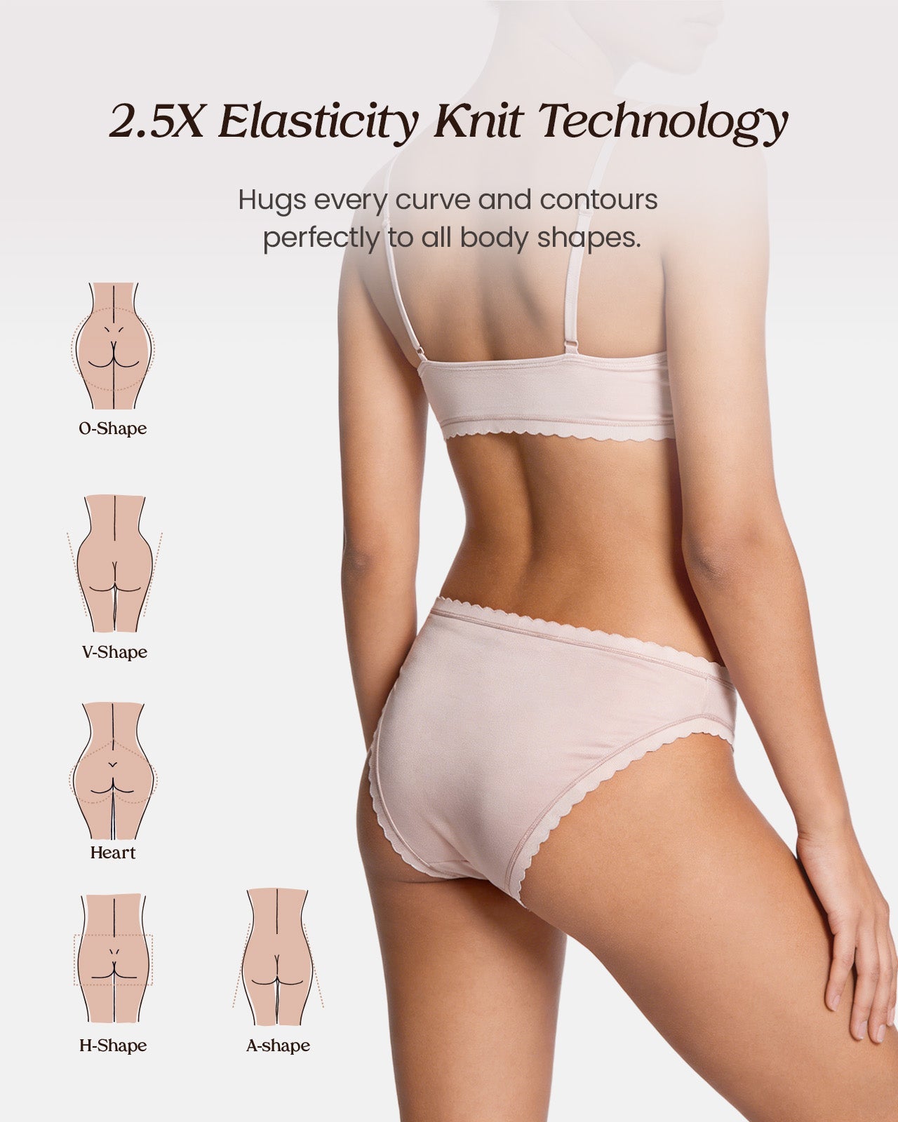 FEELITS Women's Mulberry Silk Bikini Panties – Scalloped Edge, Ultra - Soft & Breathable - FEELITS