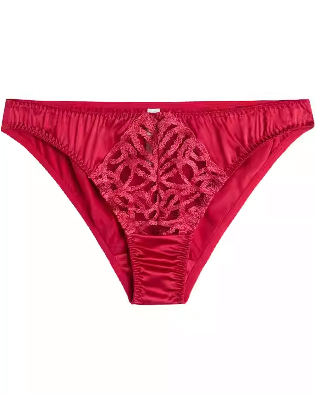 FEELITS Women’s Mulberry Silk Brief Panties – Low - Rise Seamless Triangle Underwear with Sheer Hollow Lace, Sexy Silk Lingerie - FEELITS
