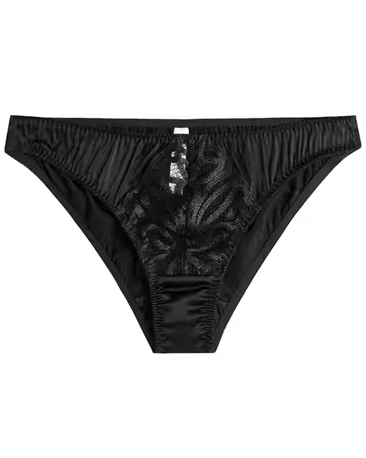 FEELITS Women’s Mulberry Silk Brief Panties – Low - Rise Seamless Triangle Underwear with Sheer Hollow Lace, Sexy Silk Lingerie - FEELITS