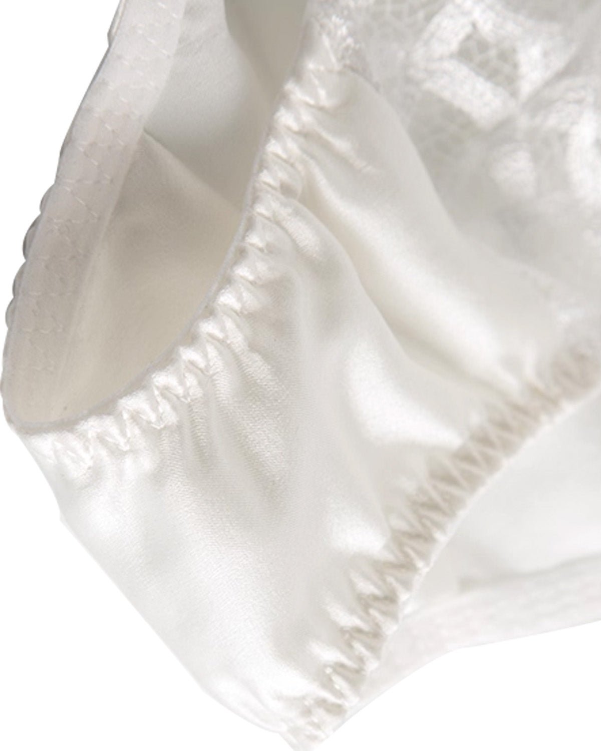 FEELITS Women’s Mulberry Silk Brief Panties – Low - Rise Seamless Triangle Underwear with Sheer Hollow Lace, Sexy Silk Lingerie - FEELITS