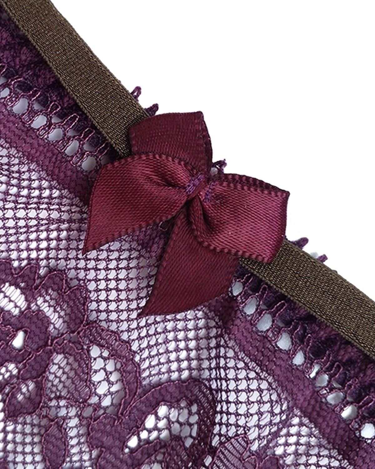 FEELITS Women’s Mulberry Silk Thong Panties – Low - Rise Adjustable Lace Strap, Sheer Hollow - Out Sexy Underwear - FEELITS