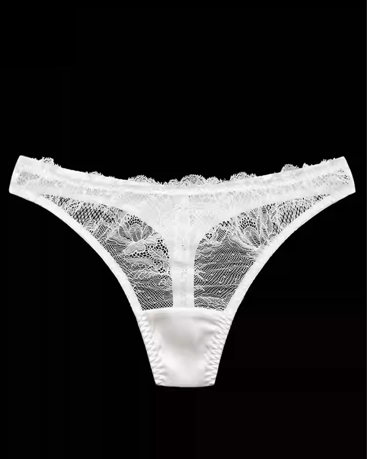 FEELITS Women’s Mulberry Silk Thong Panties, Sheer Hollow - Out Sexy Underwear - FEELITS