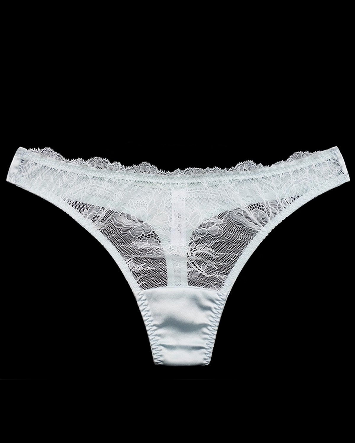 FEELITS Women’s Mulberry Silk Thong Panties, Sheer Hollow - Out Sexy Underwear - FEELITS