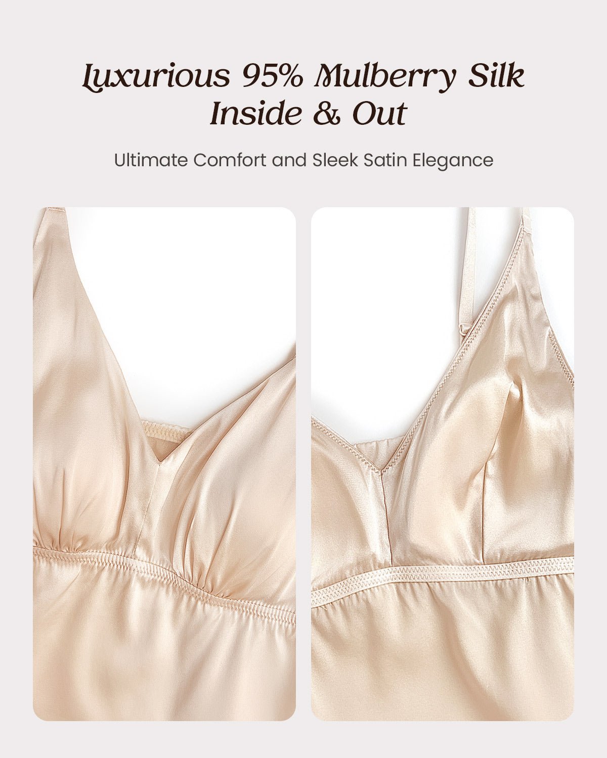 FEELITS Women's Real Mulberry Silk Crop Top Shirt - 22 Momme Silk Tank Top Basic Cami, Adjustable Straps - FEELITS