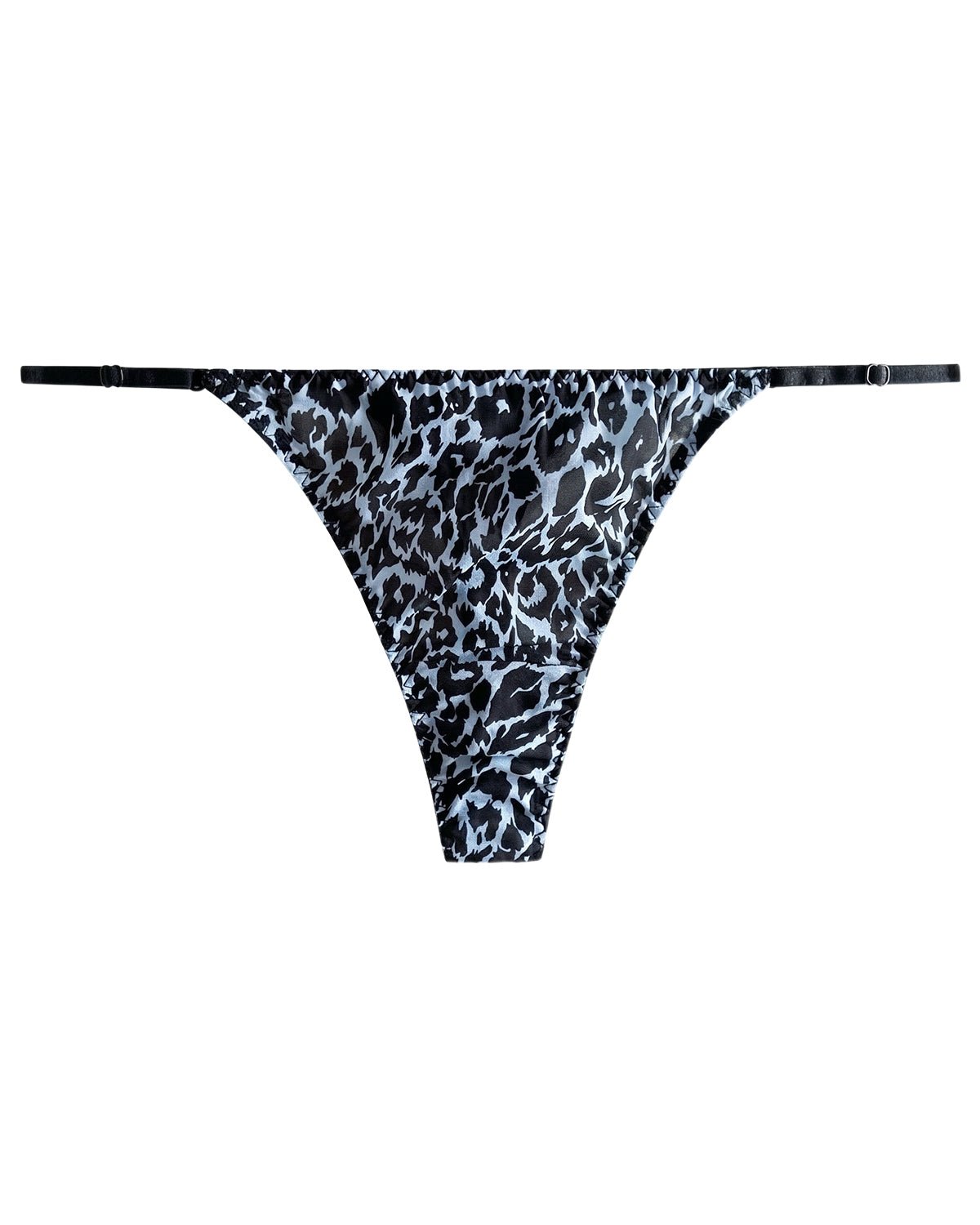 FEELITS YF03 Leopard Print Silk G-String Panties - 100% Mulberry Silk, T-Back Fit - FEELITS