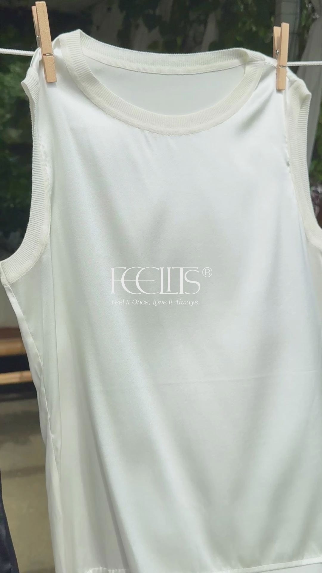 FEELITS TK22 22 Momme Silk Crew Neck Tank Top - FEELITS