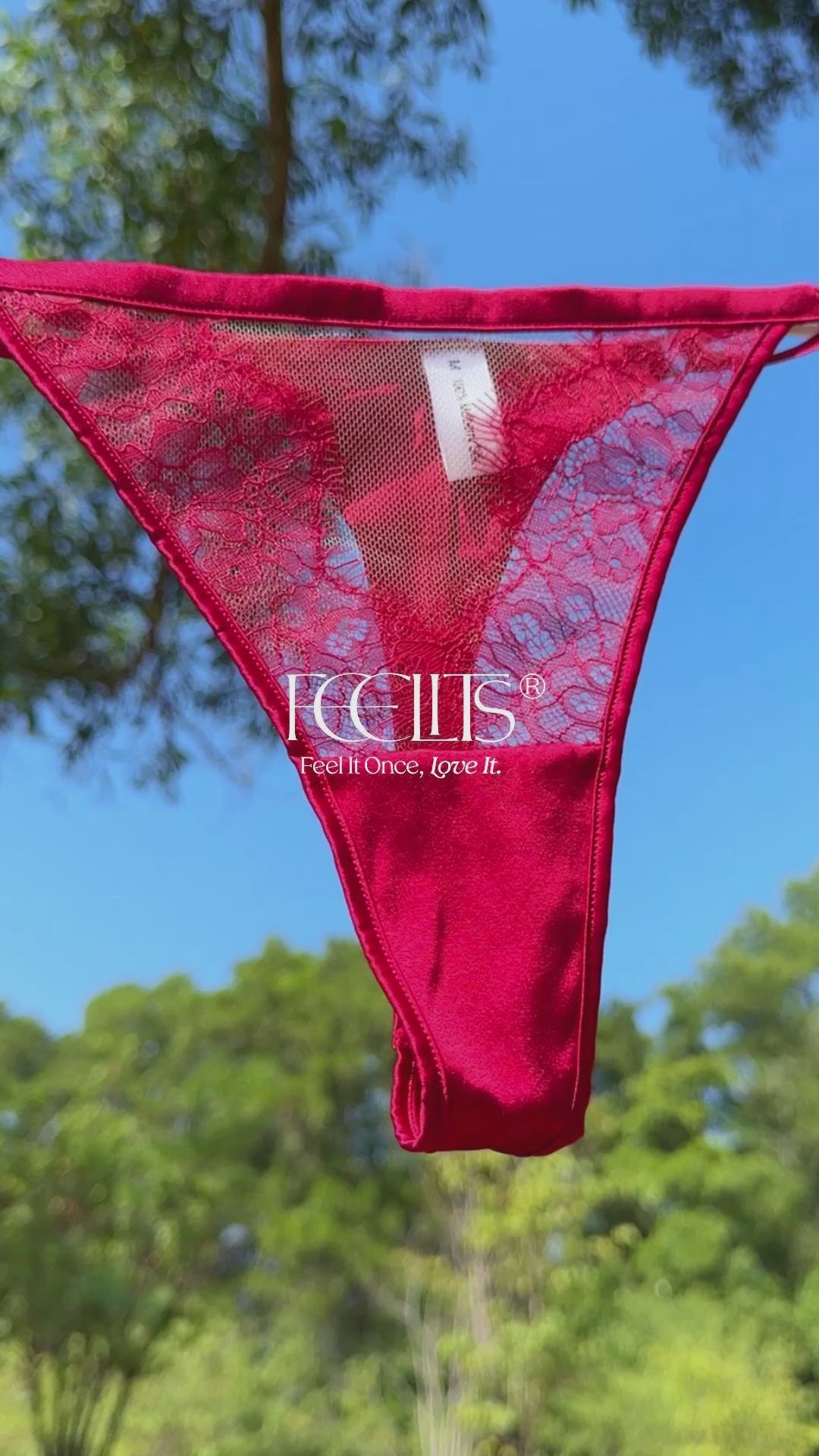 FEELITS TH05 Low-Rise Silk Lace T-Back Thong – 100% Mulberry Silk, Adjustable & No-Show