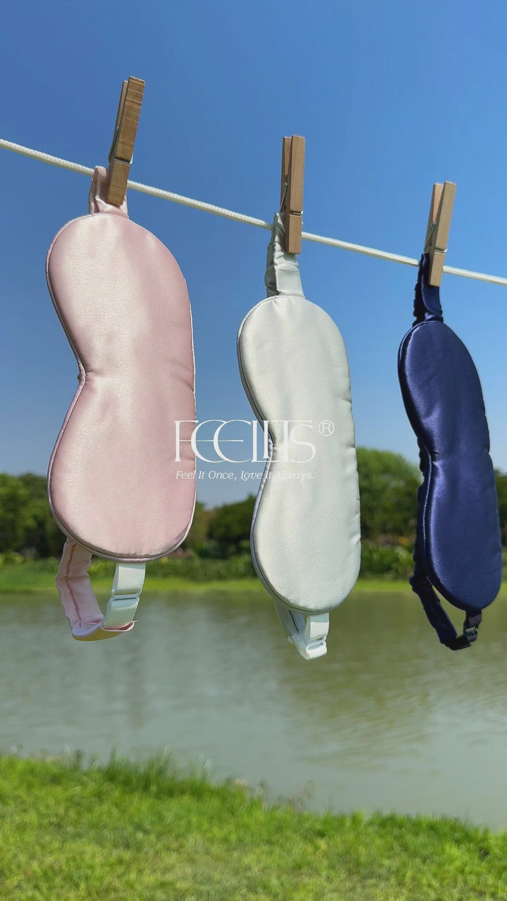 FEELITS SM01 22-Momme Mulberry Silk Sleep Eye Mask – Adjustable & Light-Blocking - FEELITS