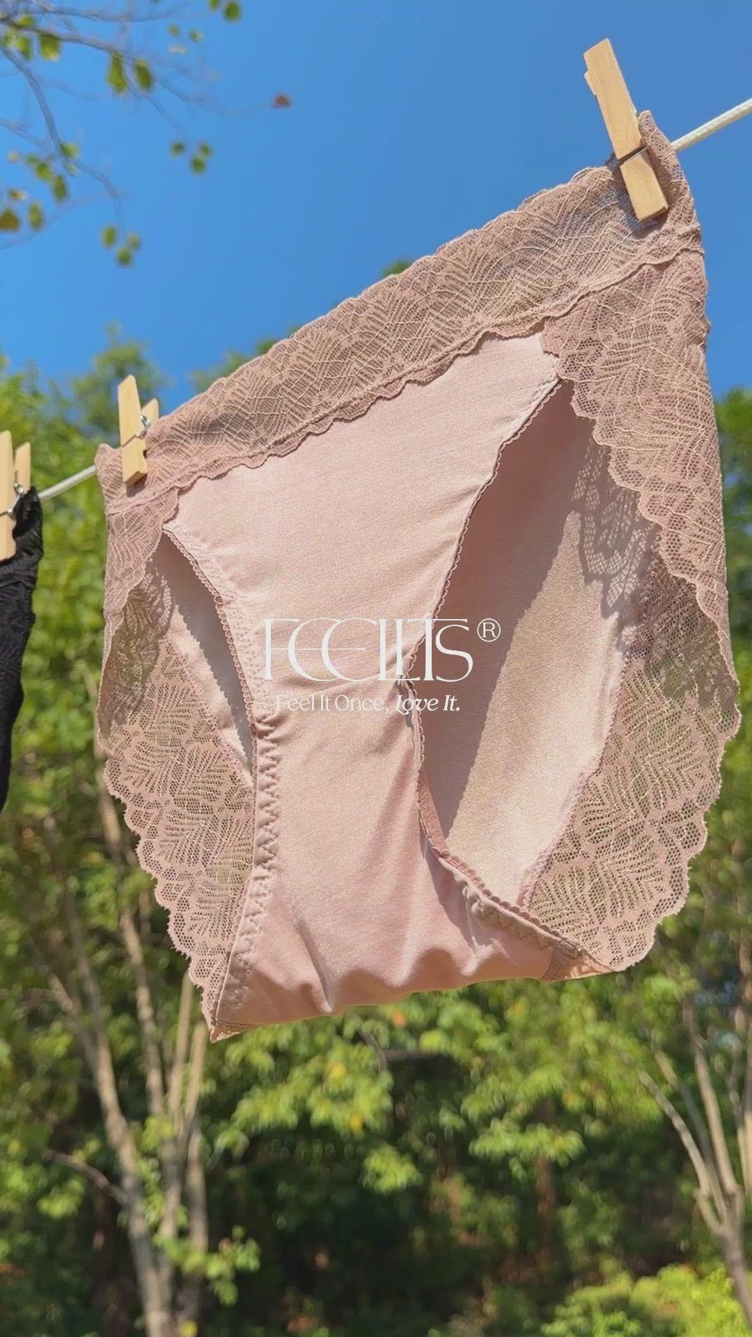 FEELITS KN19 High-Rise Silk Lace Bikini Briefs – 100% 6A Mulberry Silk, Breathable & Quick-Dry