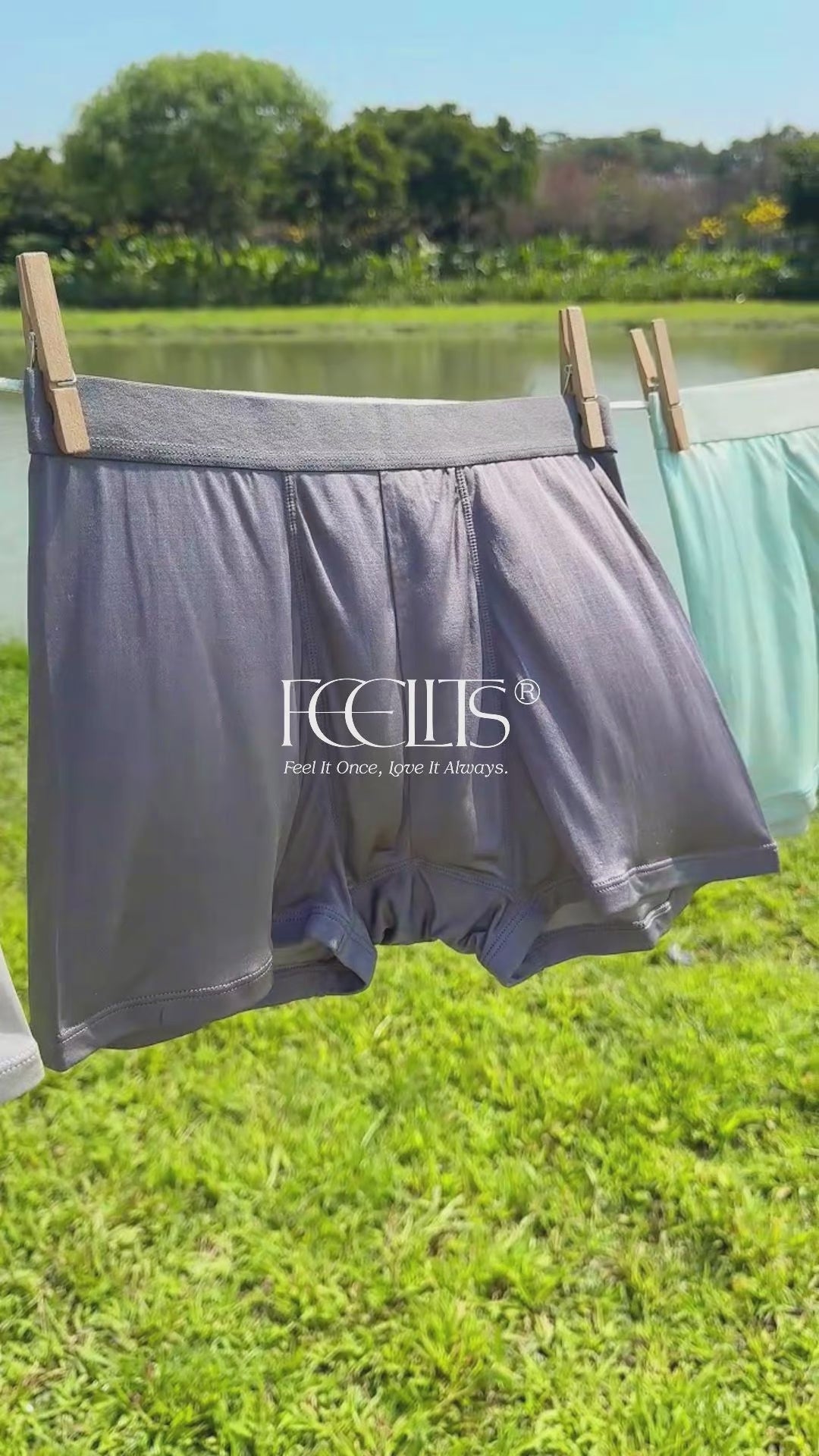 FEELITS KNM03 Men’s Mulberry Silk Boxer Briefs – 100% 6A Silk, Ultra-Soft & Breathable - FEELITS