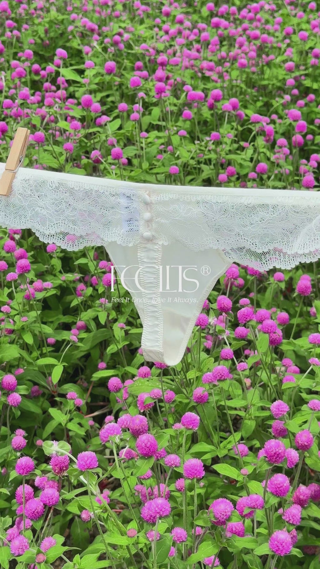 FEELITS TH08 Low-Rise Silk Lace T-Back Thong Panties – 100% 6A Mulberry Silk, Seamless & No-Show - FEELITS