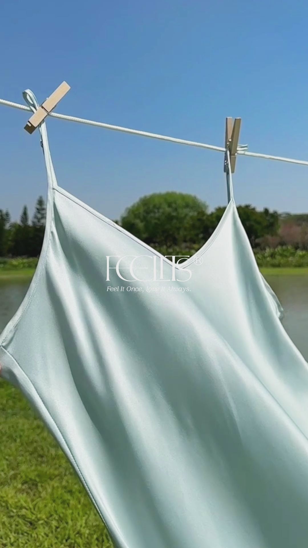 FEELITS NG01 Silk Nightgown – 100% 6A Mulberry Silk, Breathable & Skin-Friendly - FEELITS