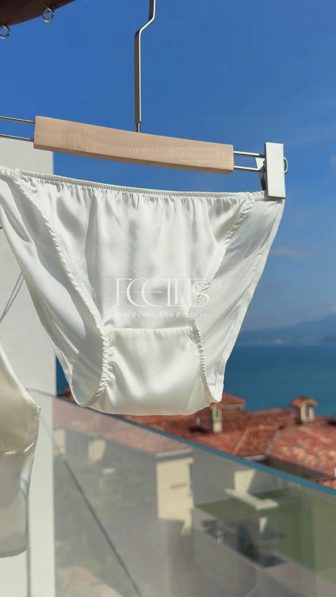 FEELITS KN06 Silk String Bikini Panties – 100% Mulberry Silk, Breathable & Ultra-Soft - FEELITS