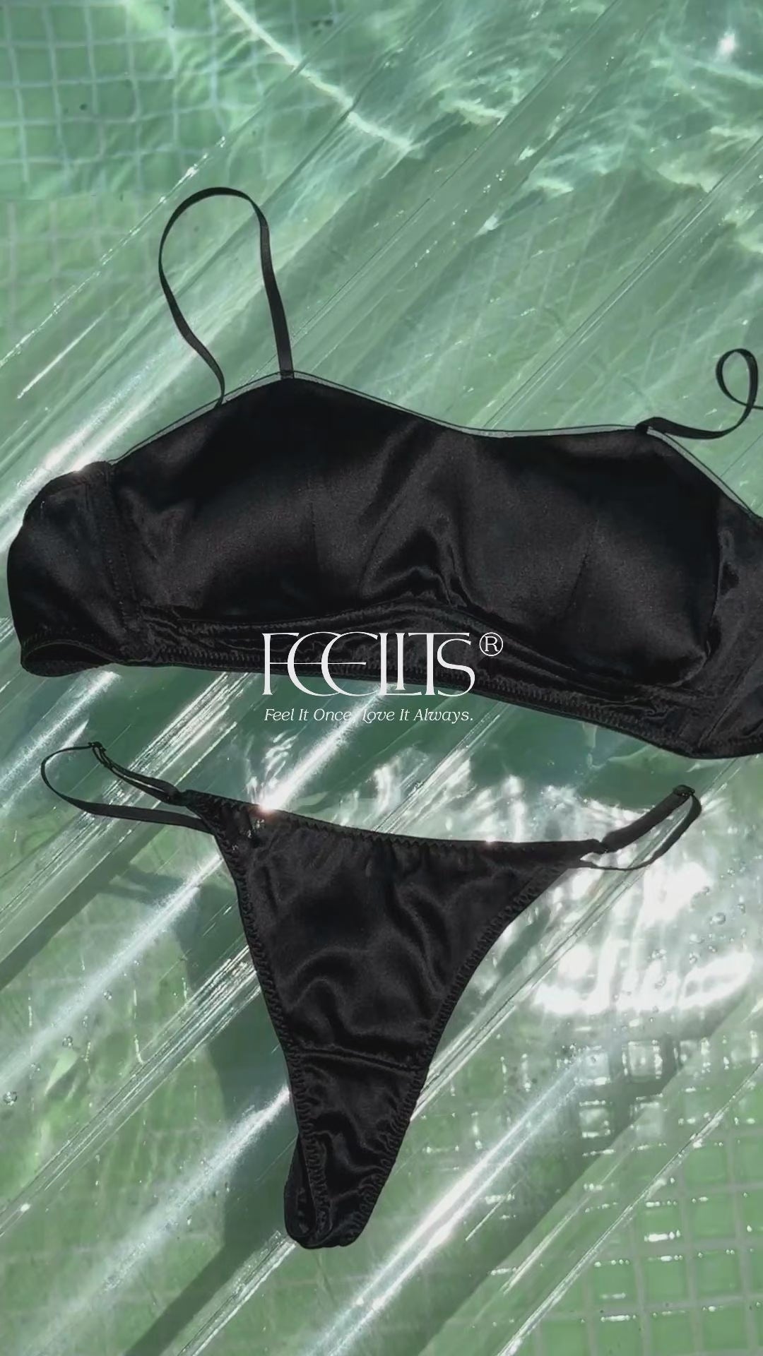 BRA12 22 momme mulberry silk padded crop top video | FEELITS