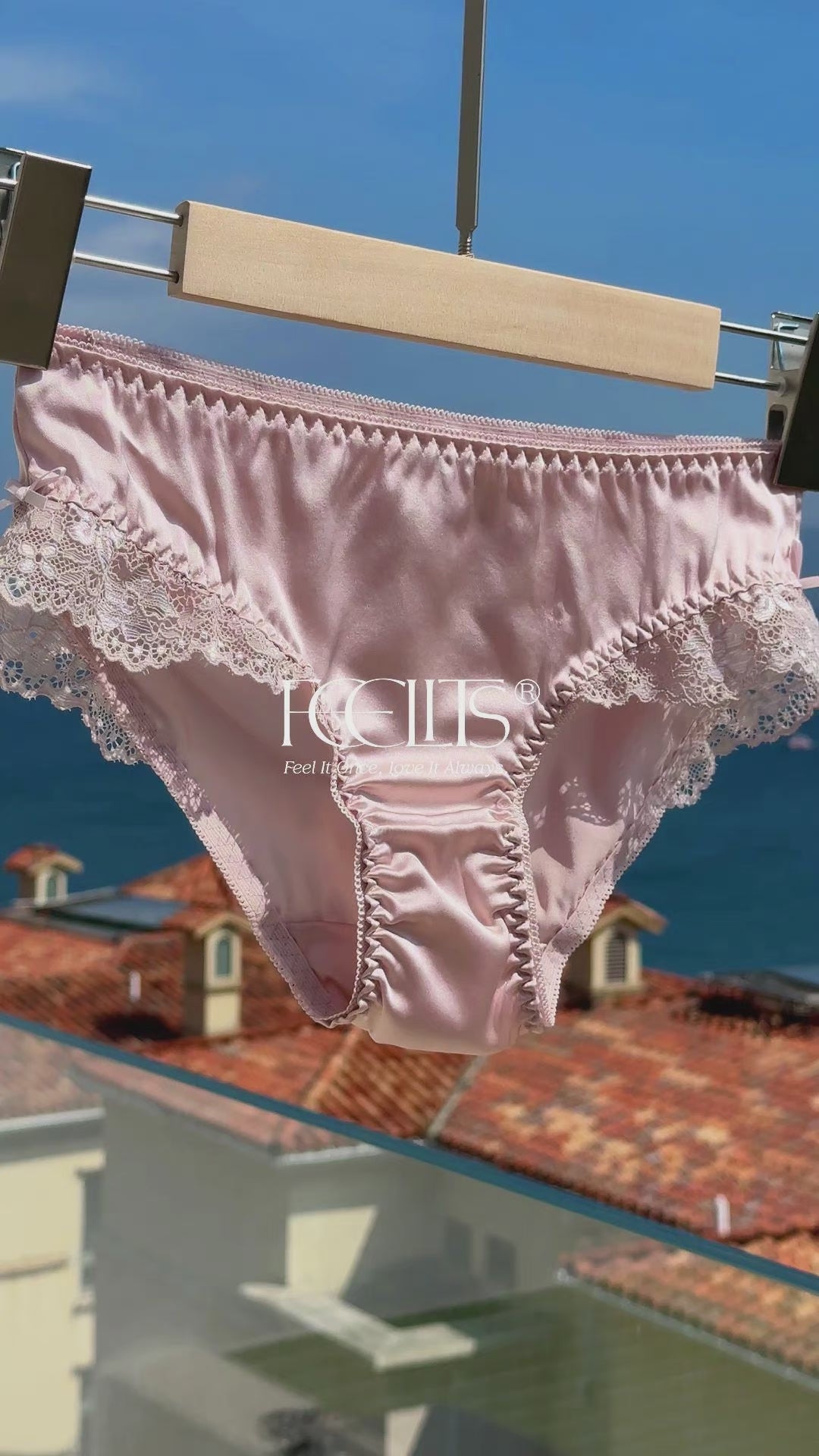 FEELITS SPA43 Silk Low-Rise Lace Trim Briefs – 100% 6A Mulberry Silk, Soft & Breathable - FEELITS