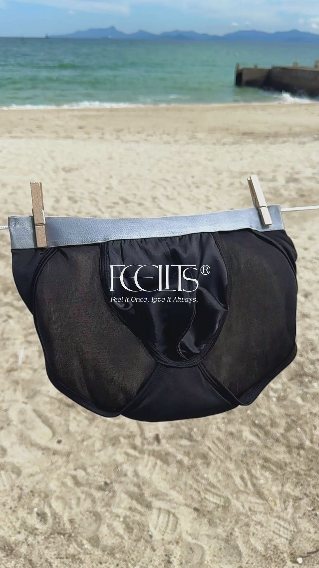 FEELITS KNM02 Men’s Mulberry Silk Tanga Briefs – 100% 6A Silk, Low-Rise & Breathable - FEELITS