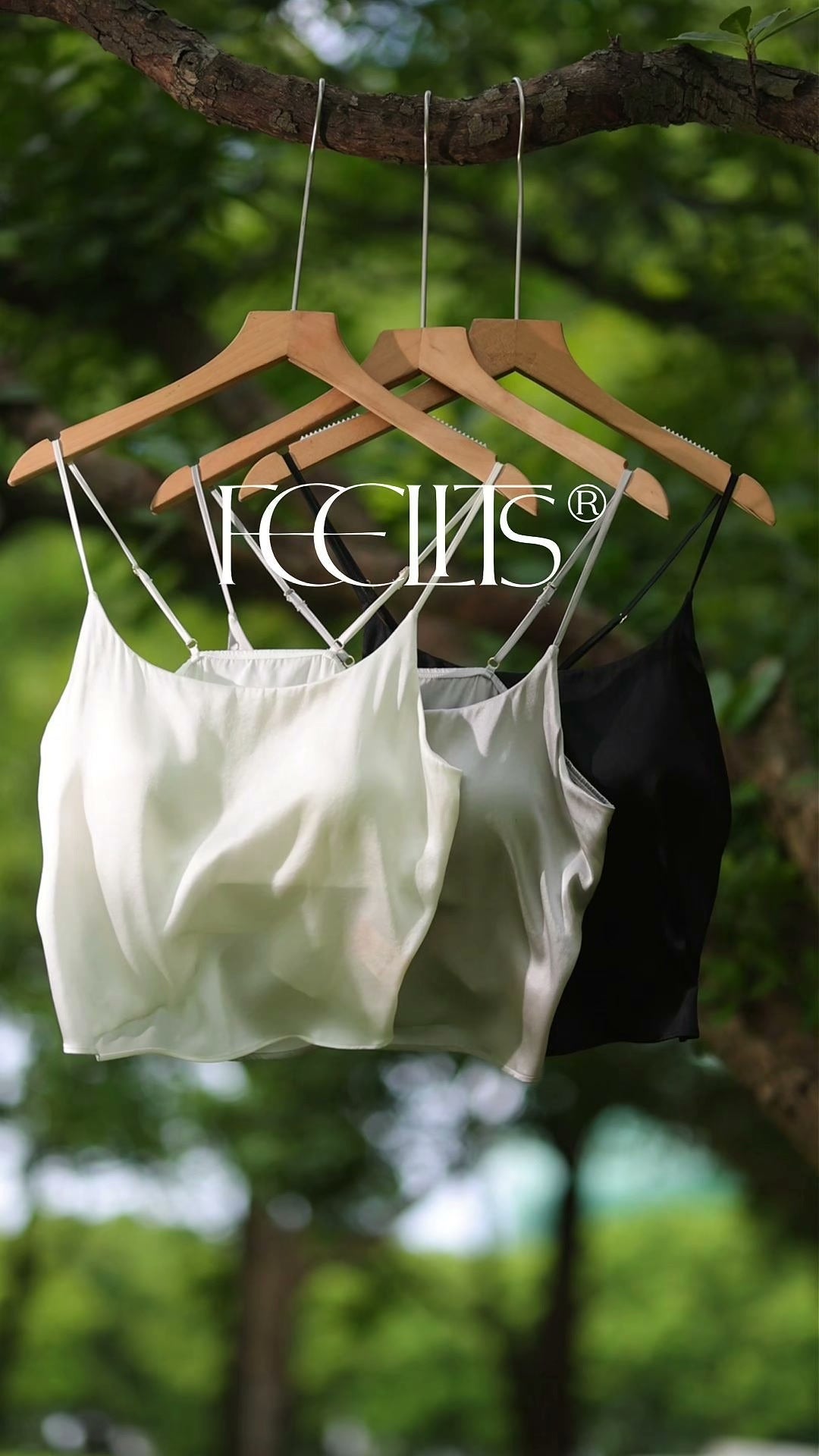 FEELITS TK16 22 Momme Silk Built-In Bra Camisole - 100% Mulberry Silk Adjustable Strap Tank Top