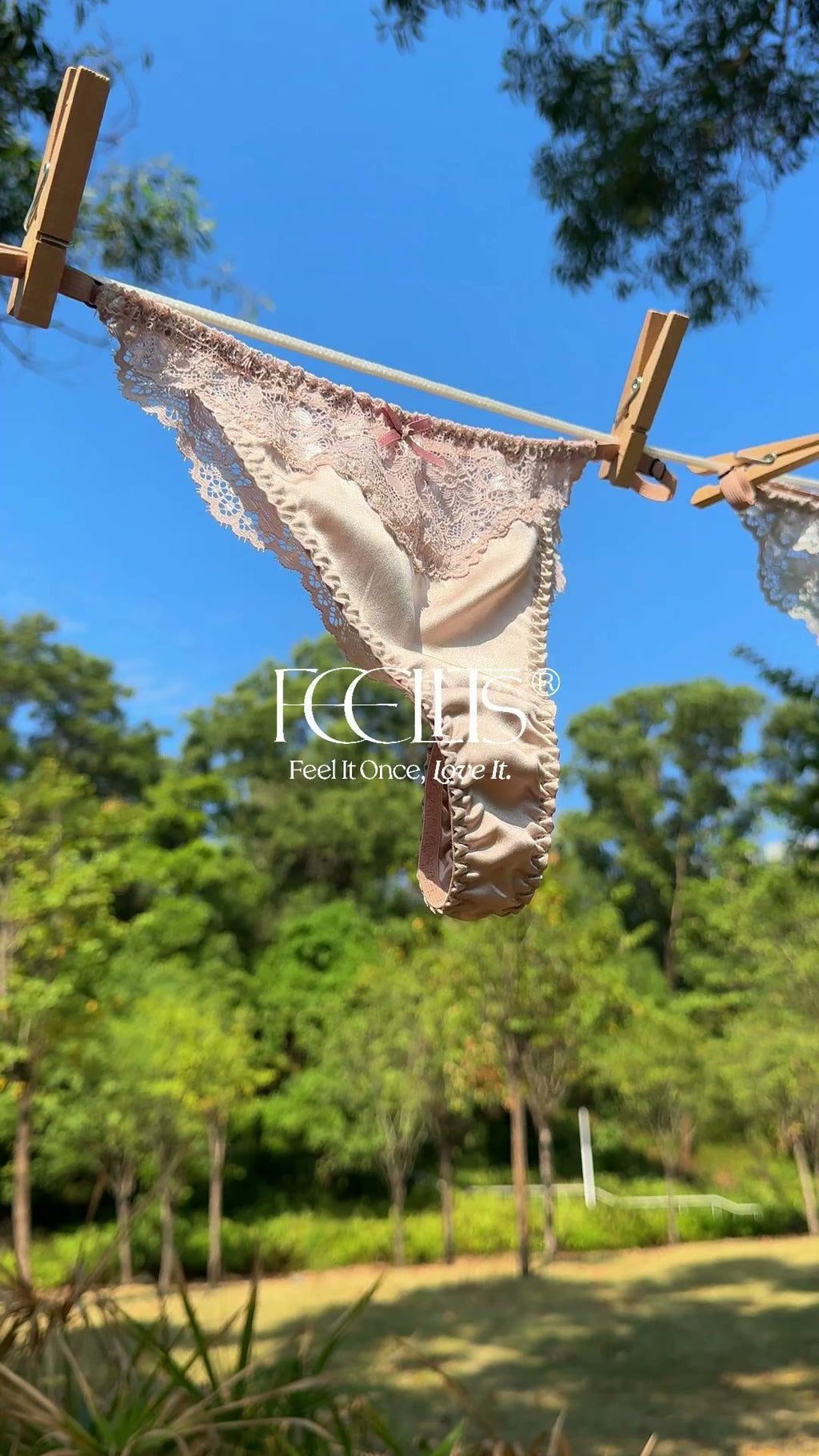 FEELITS TH03 Silk G-String Panties – 100% Mulberry Silk, Adjustable Side Ties - FEELITS