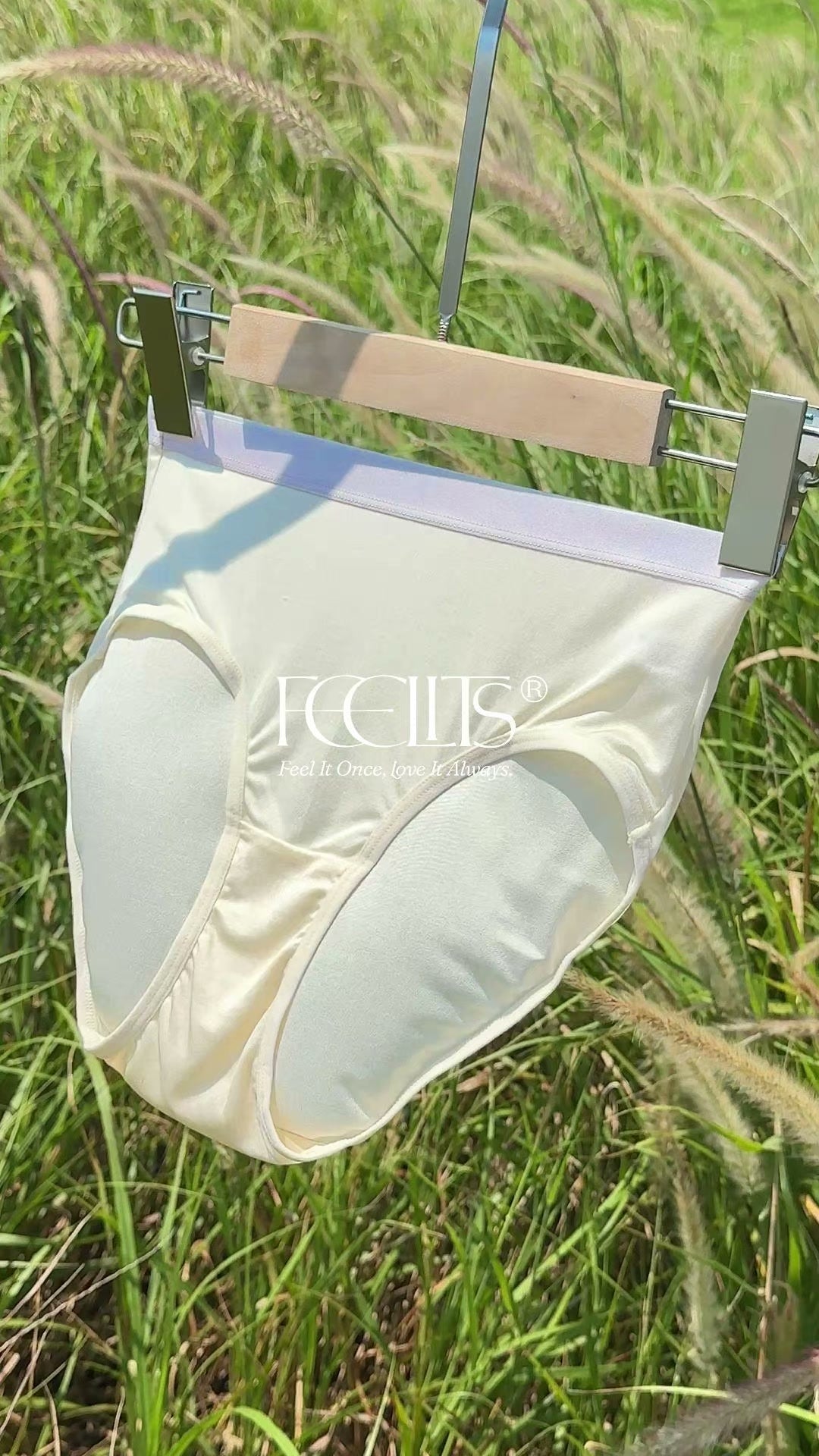 FEELITS KN38 Silk Bikini Panties – 100% Mulberry Silk, No-Dig Contrast Waistband