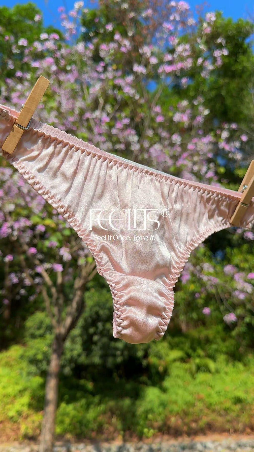 FEELITS SPA34 Silk Low-Rise Basic T-Back Thong Panties – 100% Mulberry Silk, Seamless & Breathable - FEELITS