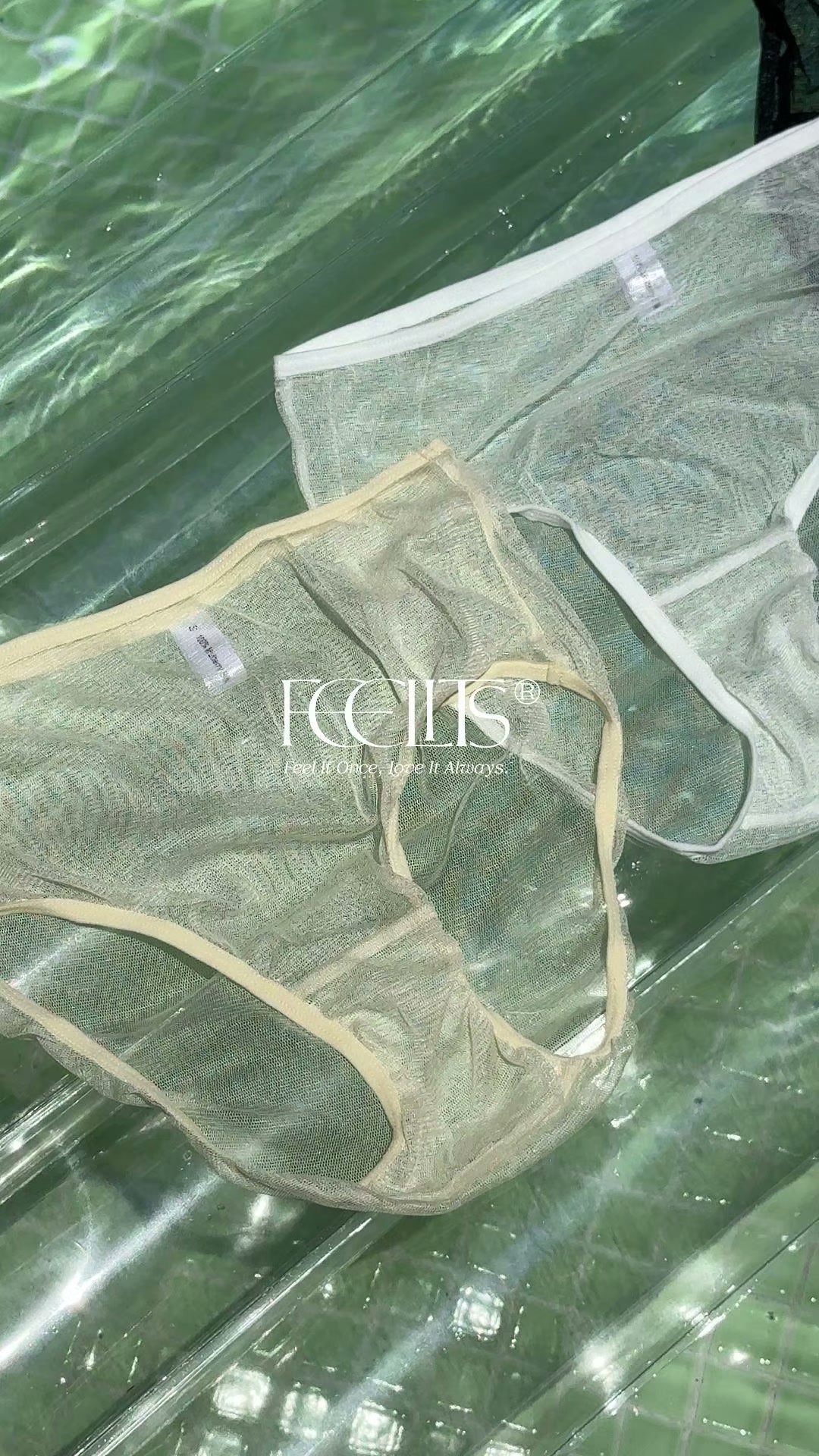 FEELITS KN29 Sheer High-Cut Silk Bikini Hipster Panties - 100% Mulberry Silk, Breathable & Ultra-Soft - FEELITS