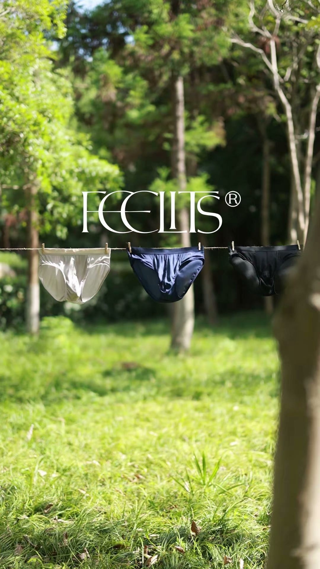 FEELITS KNM01 Men’s Silk Mid-Rise Classic Briefs – 6A Mulberry Silk, Breathable & Supportive