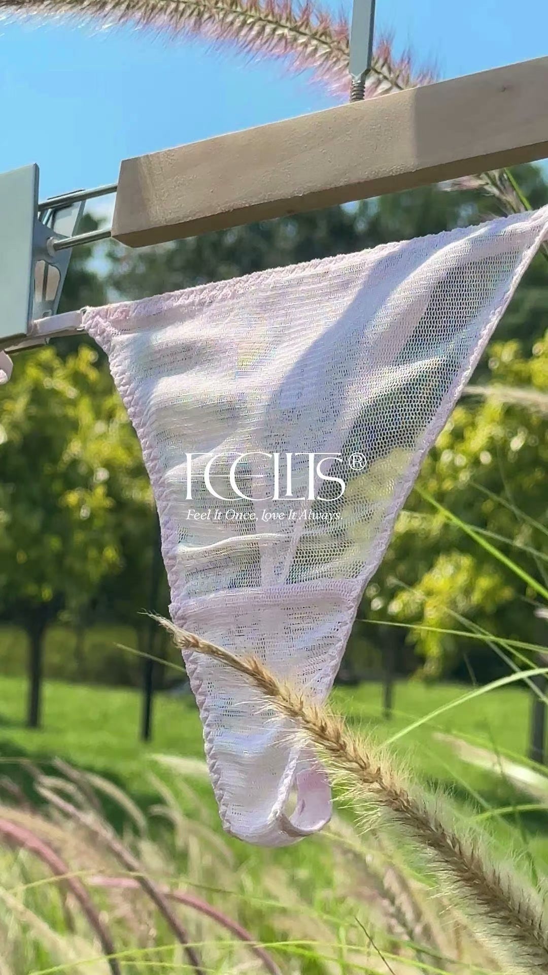 FEELITS SPA24 Mulberry Silk Sheer Mesh Thong for Women – Low-Rise, Adjustable & No-Show Fit
