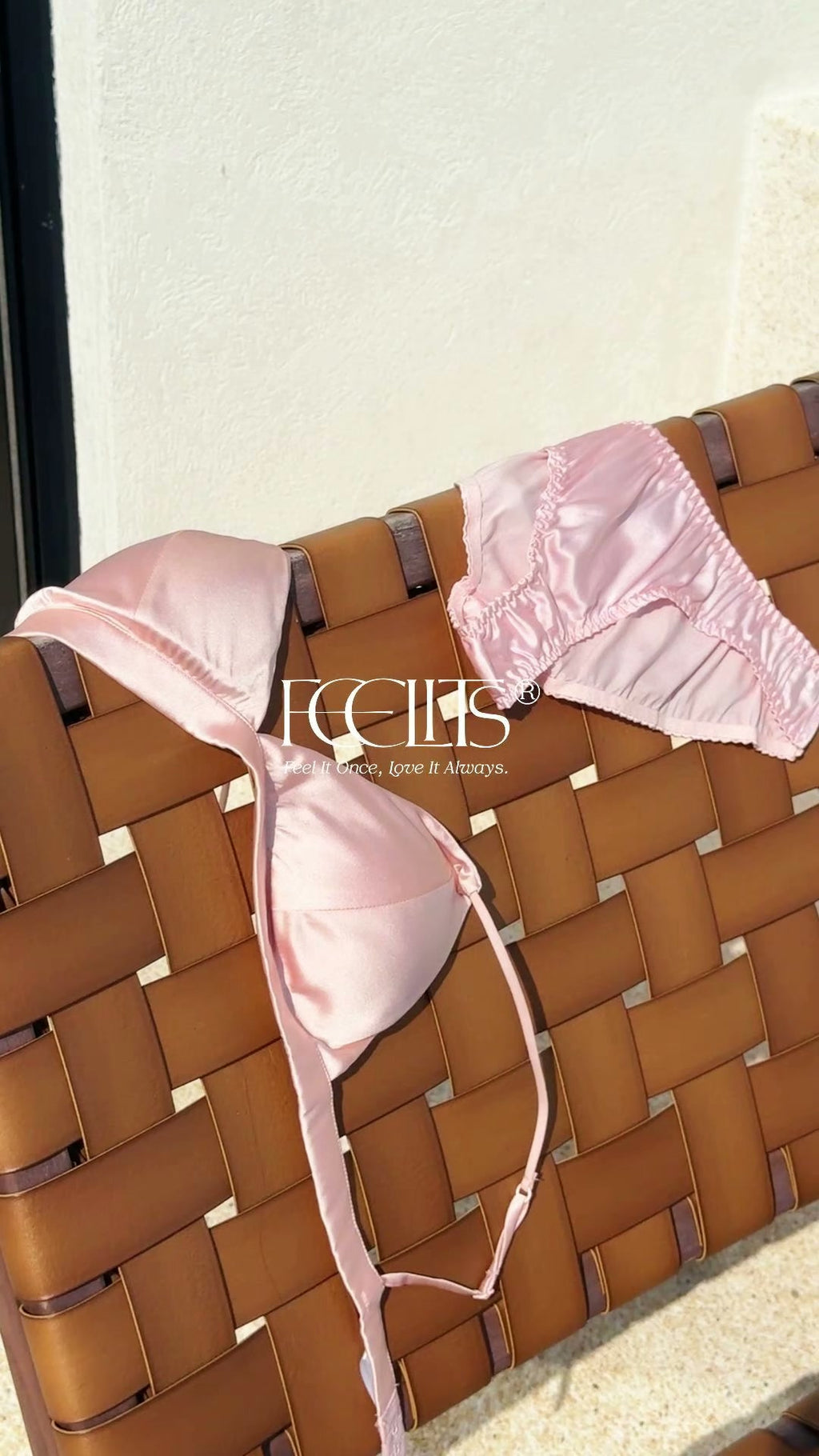 FEELITS BRA02 Silk Wireless Triangle Bralette – Wire-Free Silk Satin Bra, Breathable & Ultra-Soft - FEELITS