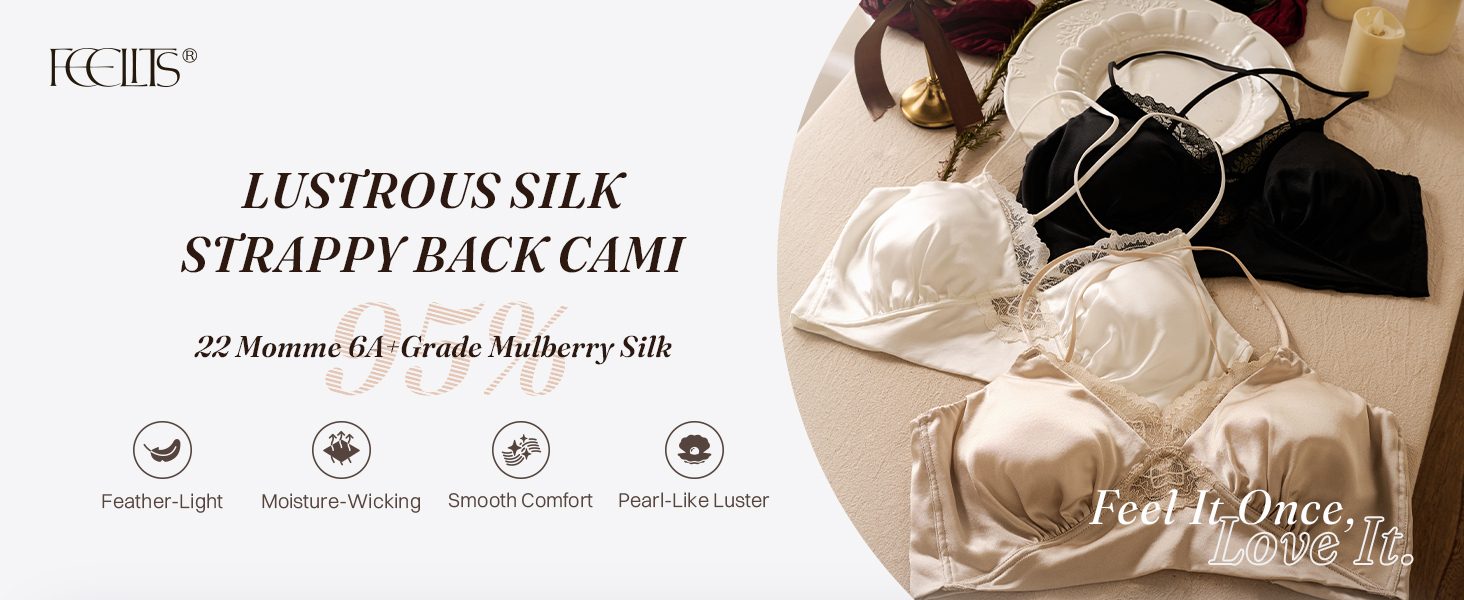 BRA17 22 momme mulberry silk lace bralette with wire-free padding and a crisscross back