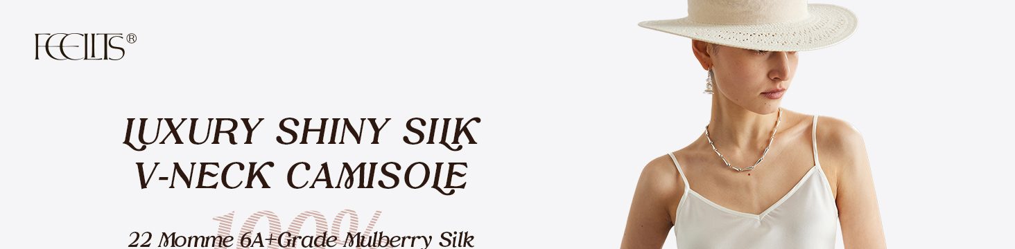 TK08 22 momme mulberry silk V-neck crop camisole with adjustable spaghetti straps