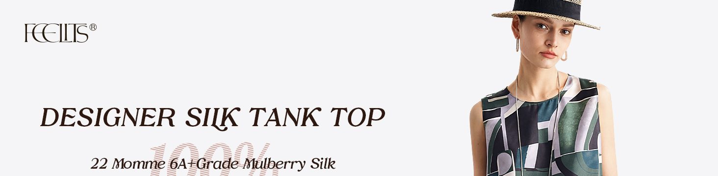 TK12 crew neck sleeveless silk tank top in 22 momme mulberry silk with a loose fit