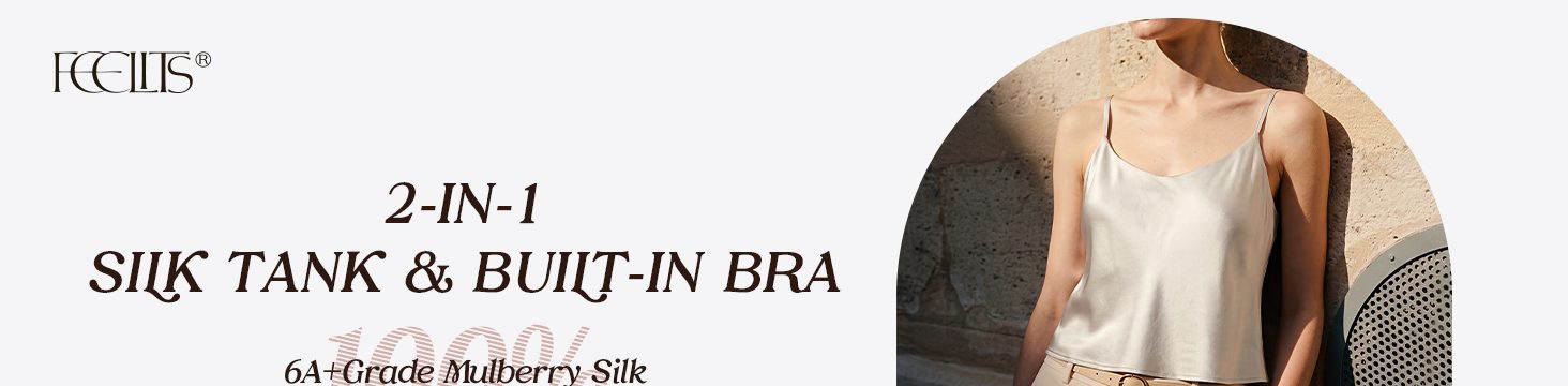 TK16 22 momme silk built-in bra camisole with adjustable straps