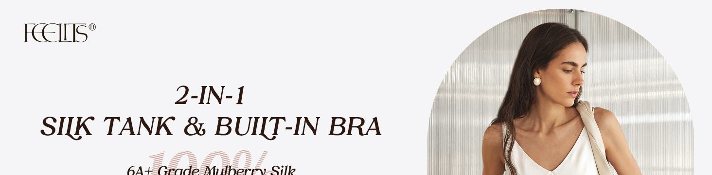 TK17 22 momme silk built-in bra V-neck camisole with elastic dual straps
